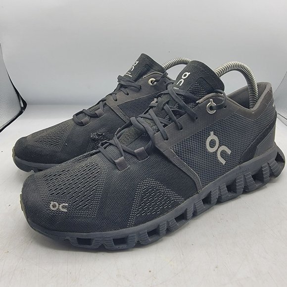 On Cloud X Mens 7.5 Triple Black Asphalt Athletic Sneaker Shoes Running - Picture 4 of 14